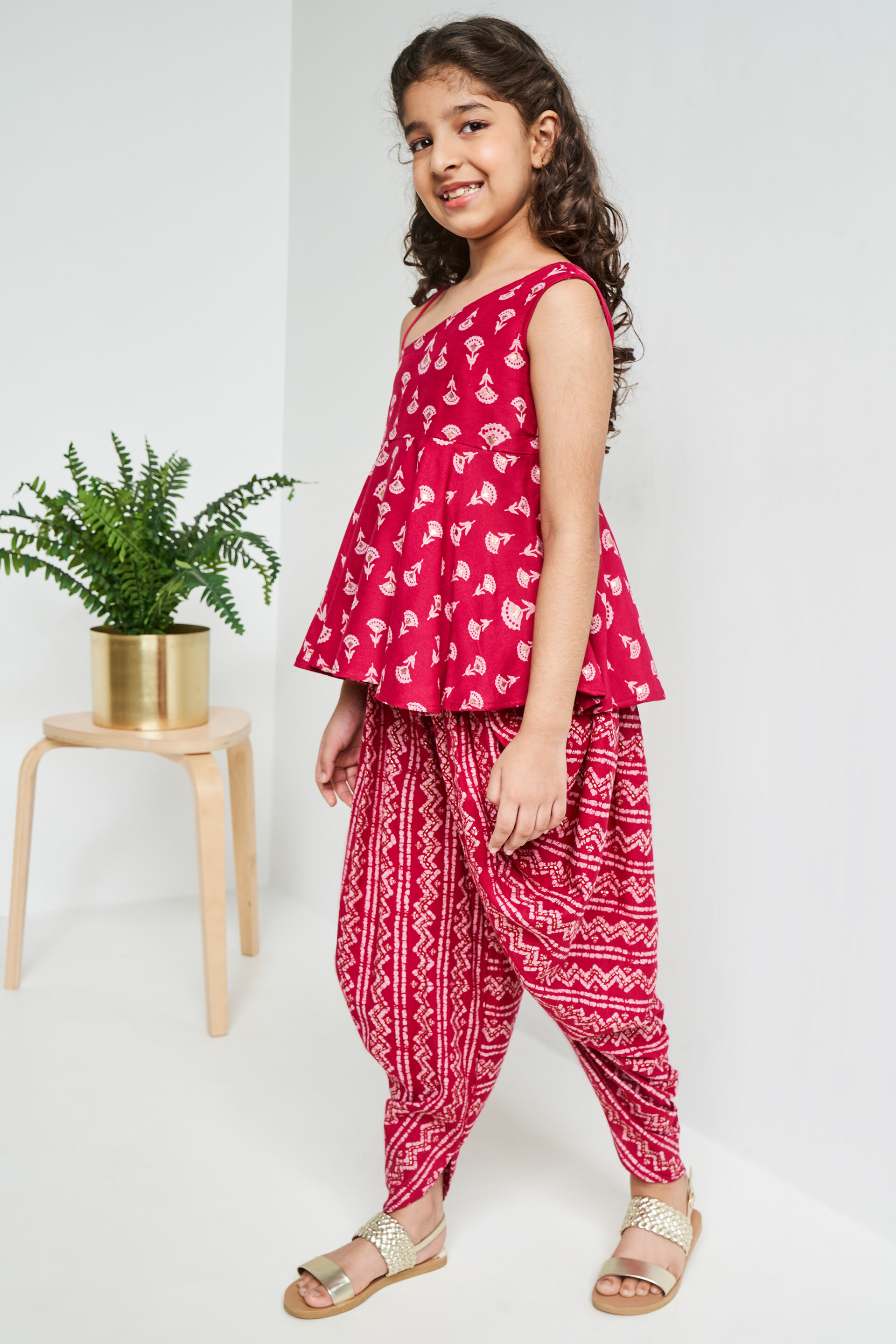 Pink Floral Flared Suit, Pink, image 4